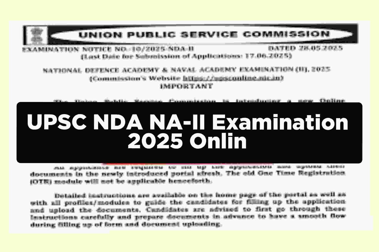 UPSC NDA NA-II Examination 2025 Online Correction Form