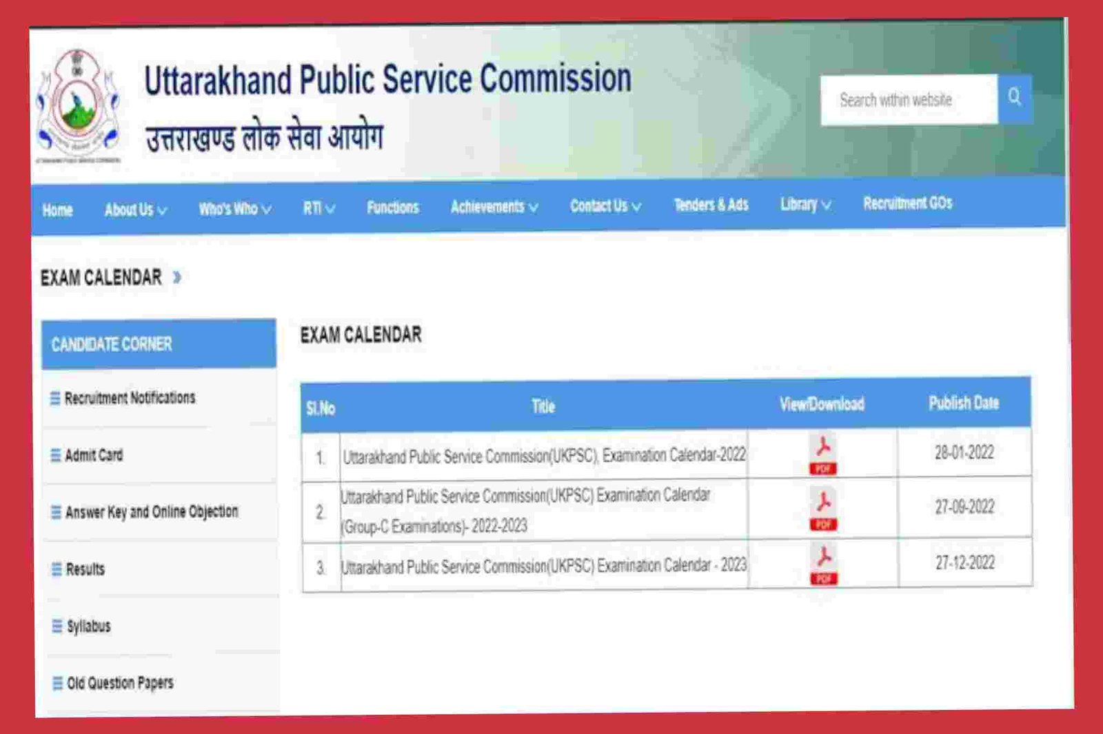 UKPSC PCS Upper Subordinate Services 2025 Pre Answer Key